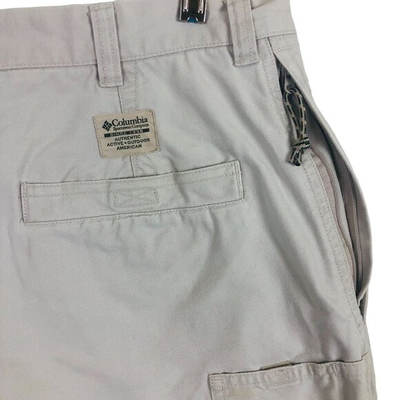 Columbia Mens Casual Khaki Cargo Shorts Sz 36/18 Cotton Active Outdoor Beige - Picture 8 of 9
